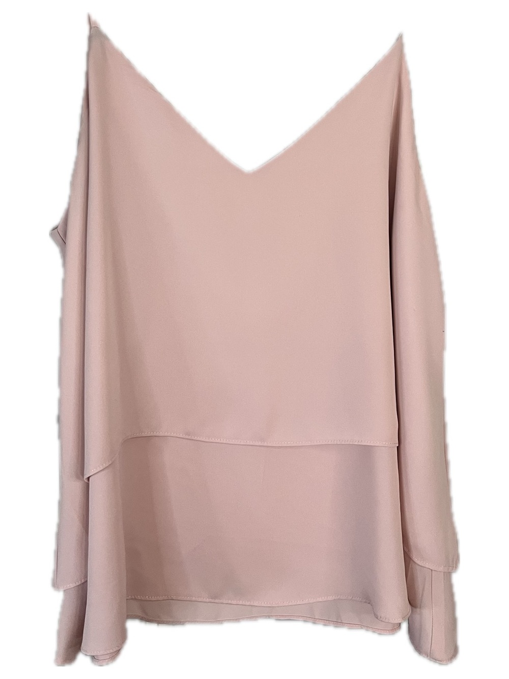 Amanda Uprichard Dusty Pink Layered V-Neck Flowy Chiffon Fairy Cami